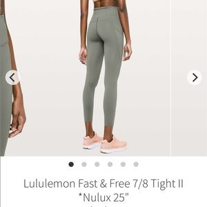 Size 8 Lululemon Fast and Free 25”